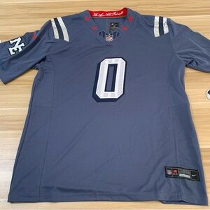 💚Christian Gonzalez Vapor Stitched Jersey Storm Blue